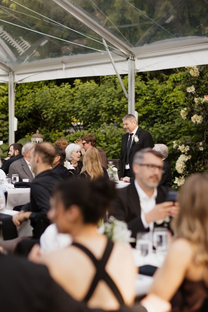 Guests at the elegant wedding reception