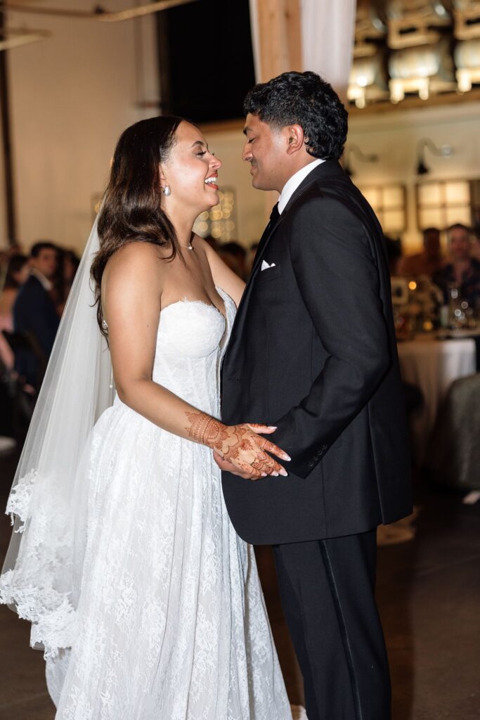 newlyweds dancing at their dream wedding reception