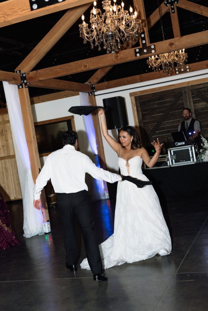 newlyweds at their dream wedding reception party