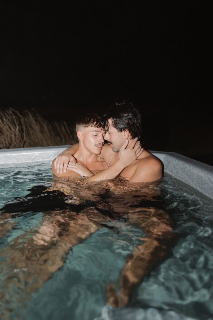 couple hugging during their bridal portraits