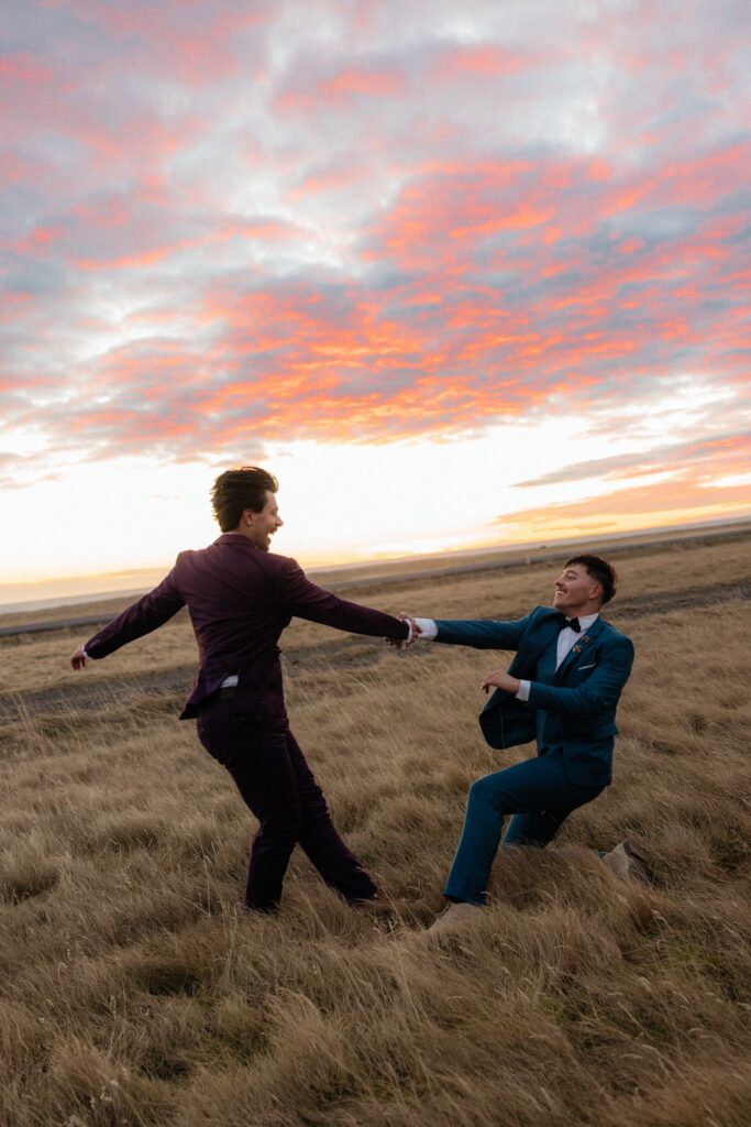 couple dancing during their bridal portraits