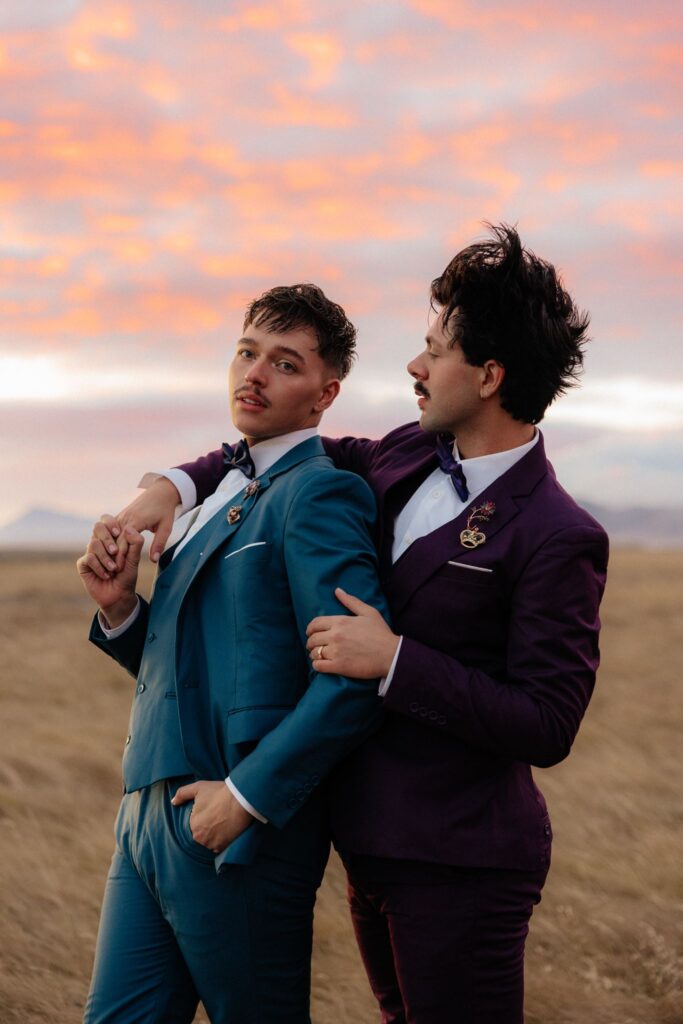 golden hour couple portraits in iceland