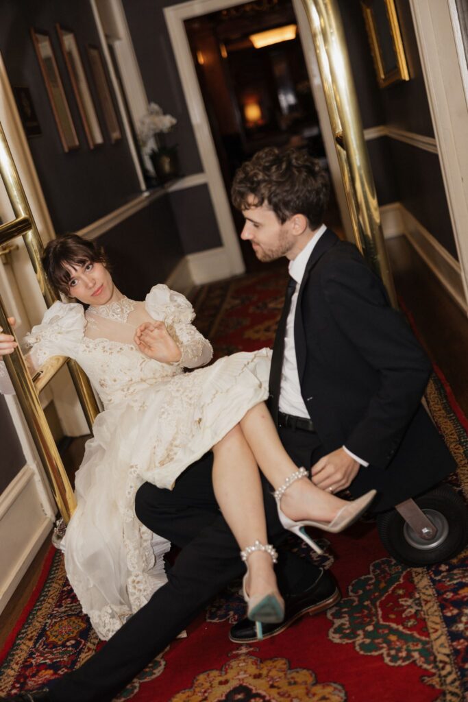 cute picture of the newlyweds in VA