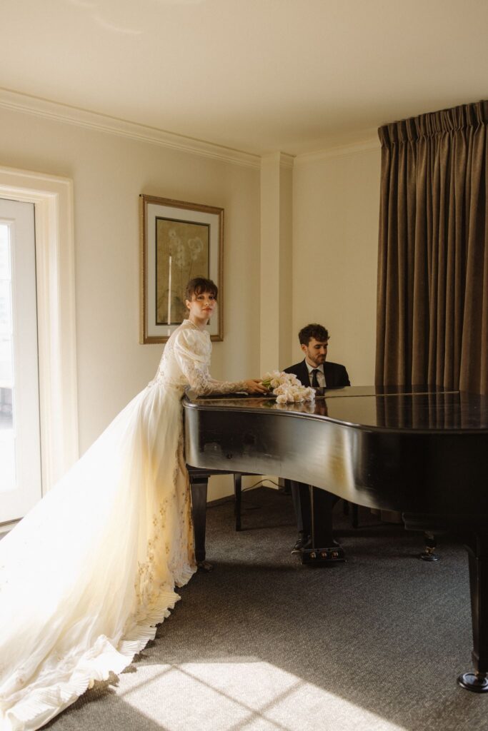 cute picture of the bride and groom at their dream wedding day
