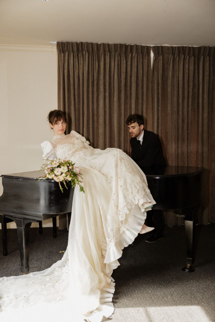 stunning picture of the bride and groom at their dream VA wedding
