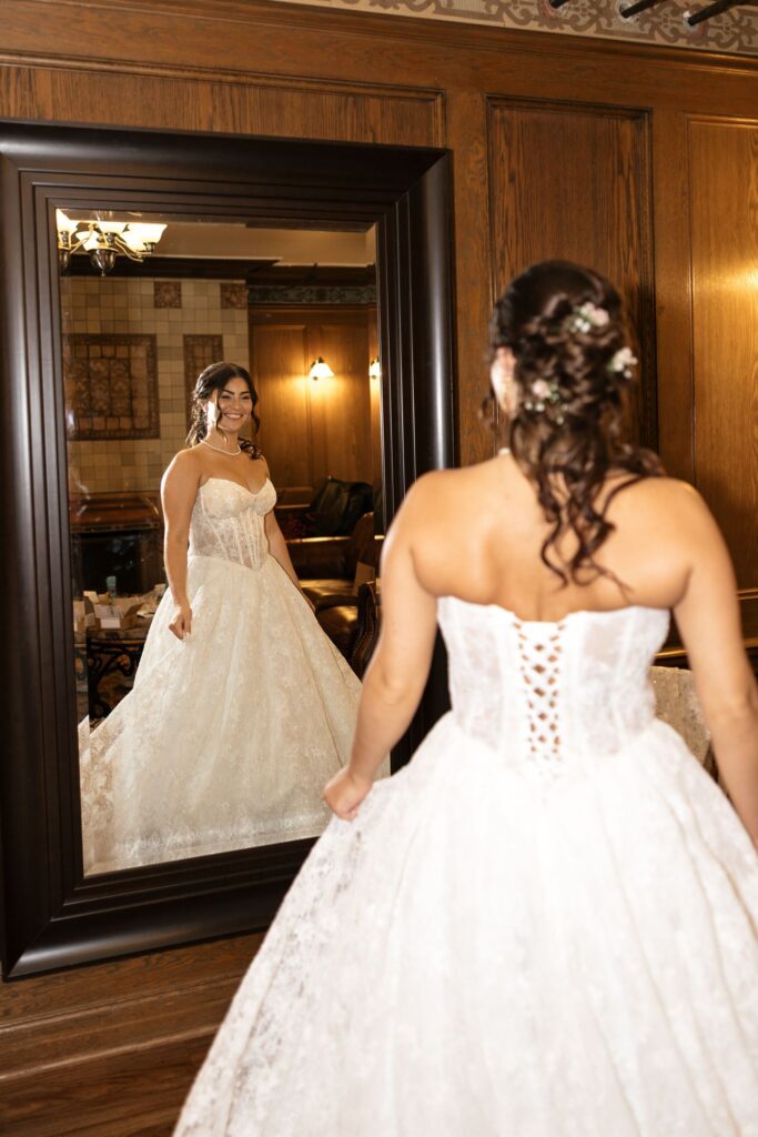 Cute picture of the bride before heading to her wedding ceremony
