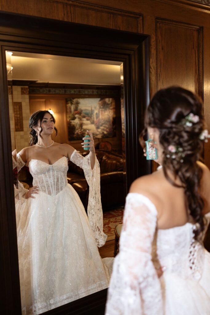 Bride before heading to her dream wedding ceremony