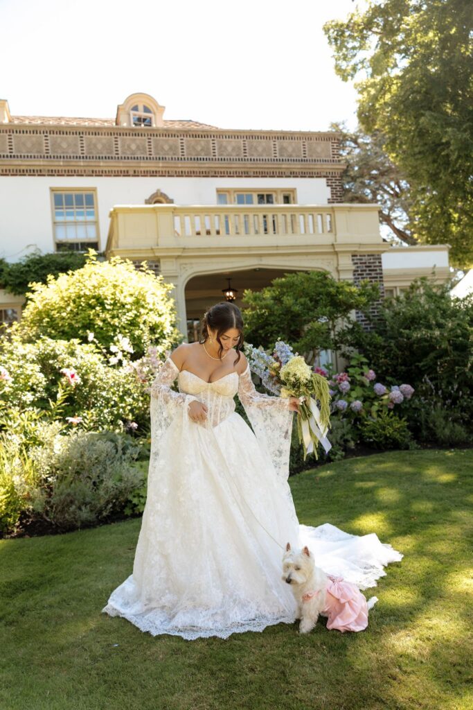 Cute picture of the bride and her dog