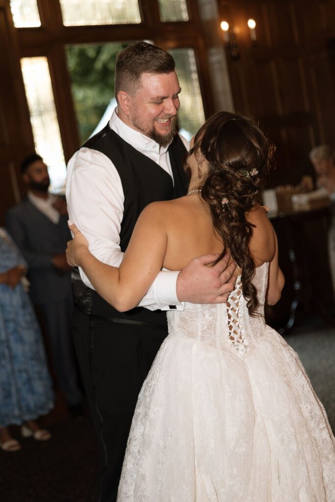 cute picture of the newlyweds dancing