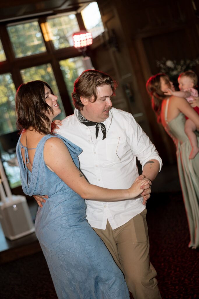 guests having the best time at the wedding reception party