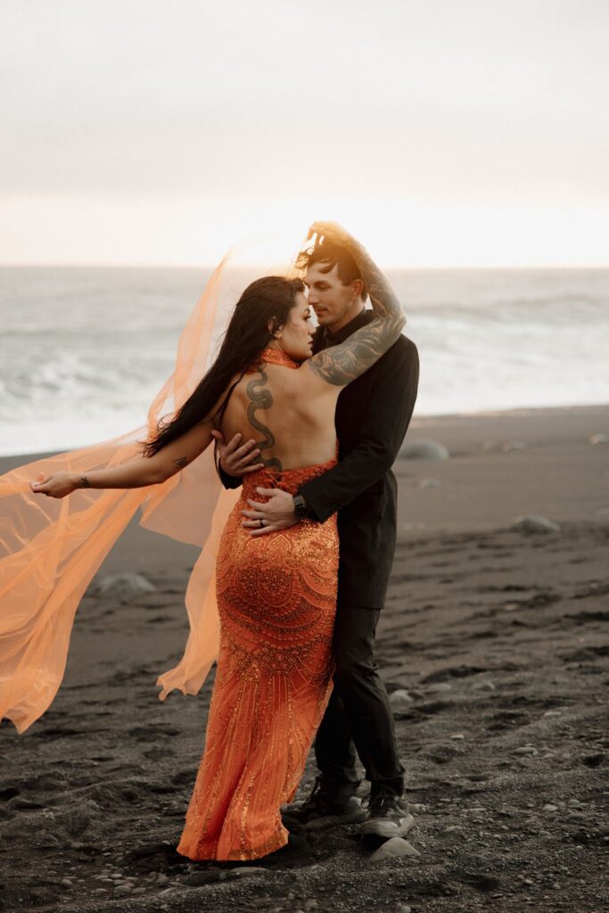 romantic and editorial bridal portraits in iceland