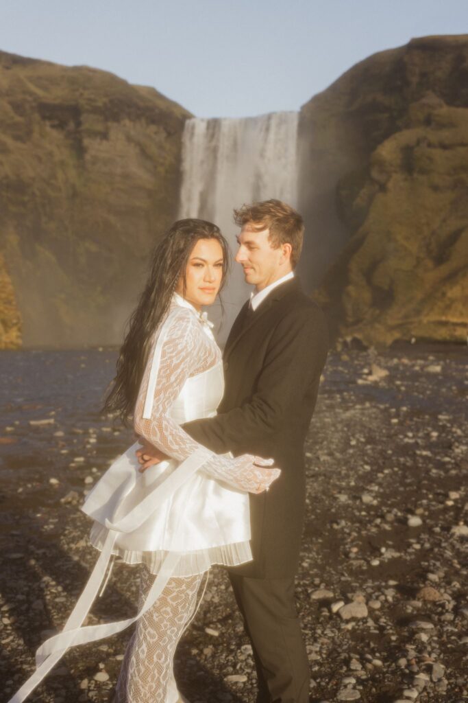 bride and groom emotional during their elopement ceremony