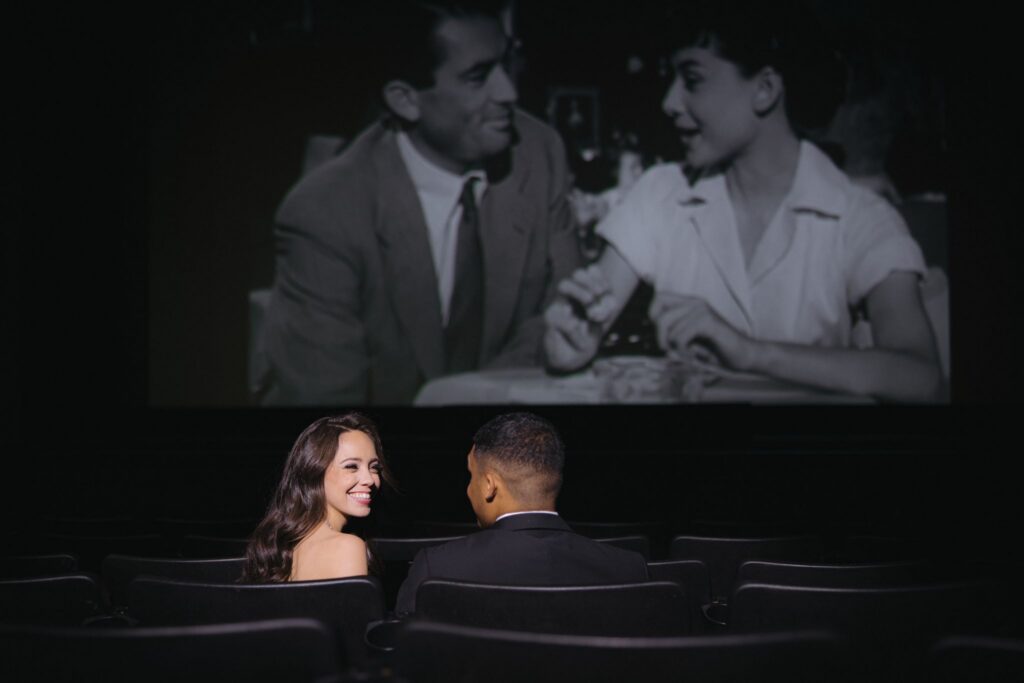 Cinematic Wedding Photos at Chalet Theatre in Enumclaw