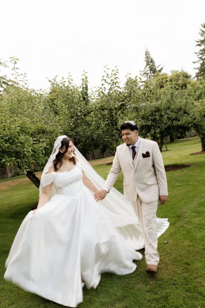 cute picture of the bride and groom at their dream photoshoot
