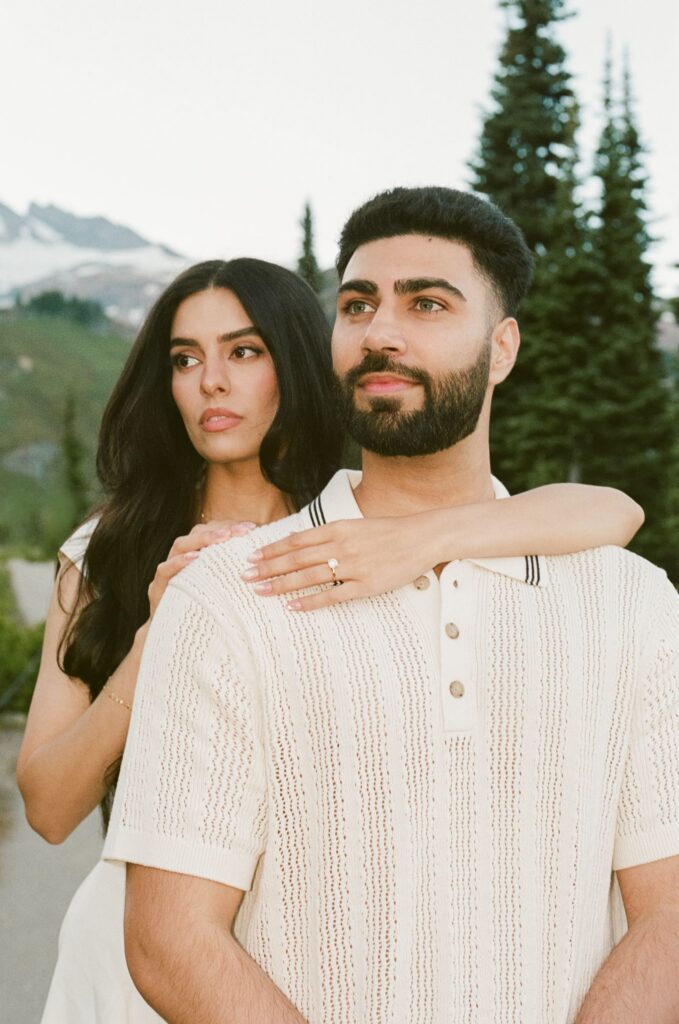 couple posing for the camera during their photoshoot