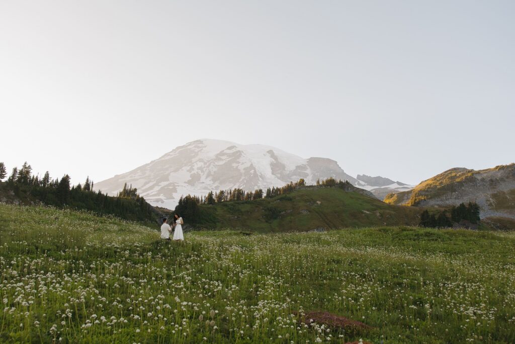 romantic proposal in mt. rainer